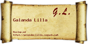 Galanda Lilla névjegykártya